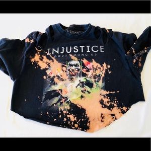 Black destroyed DC comics crop top.
